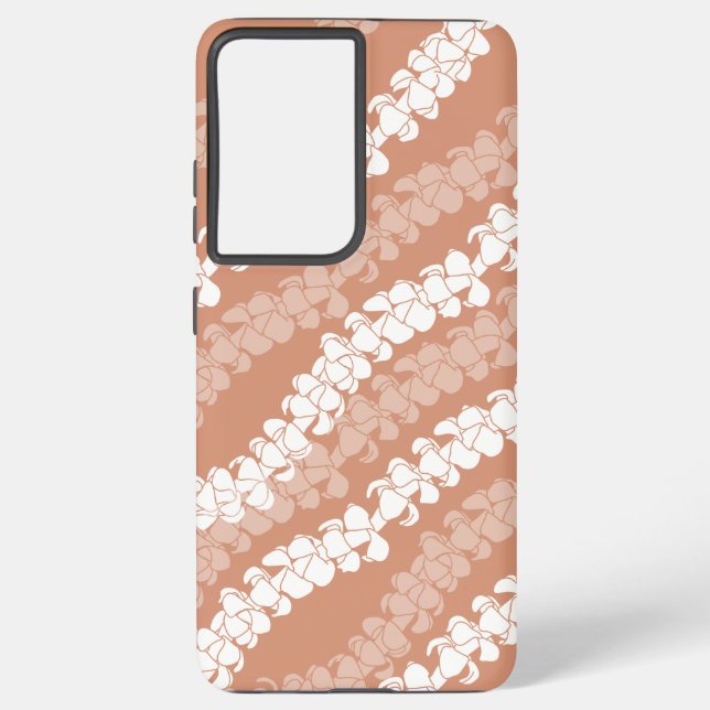Hawaiian Puakenikeni lei on dusty copper Samsung Galaxy Case (Back)