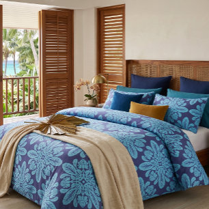 Hawaiian quilt crown flower modern duvet cover