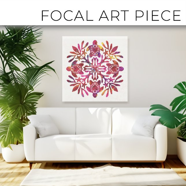 Hawaiian Quilt Honu ( sea turtle ) Canvas Print (Creator Uploaded)