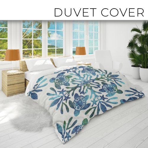 Hawaiian Quilt Honu  sea turtle  Duvet Cover