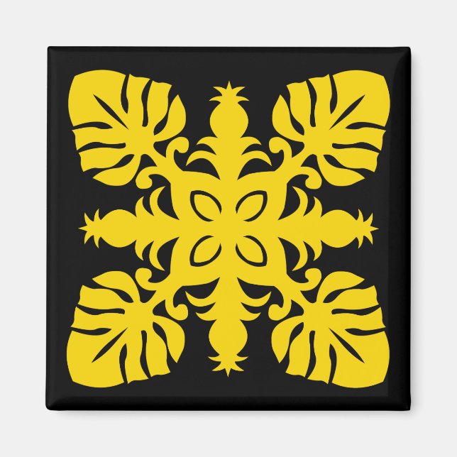 HAWAIIAN QUILT magnet- pineapple Magnet (Front)