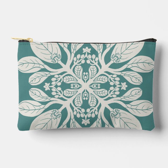 Hawaiian quilt naupaka accessory pouch (Front)