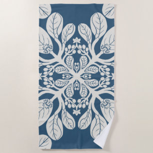 Hawaiian Quilt Naupaka in beige Beach Towel