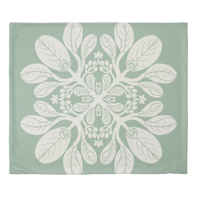 Hawaiian Quilt Naupaka in beige Duvet Cover (Front)