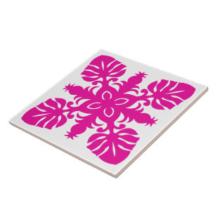 hawaiian quilt styled decorative ceramic tile