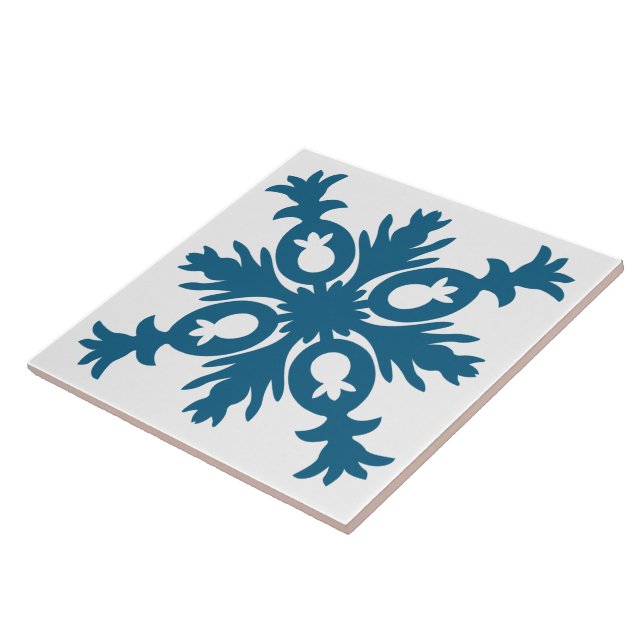 hawaiian quilt styled decorative ceramic tile (Side)