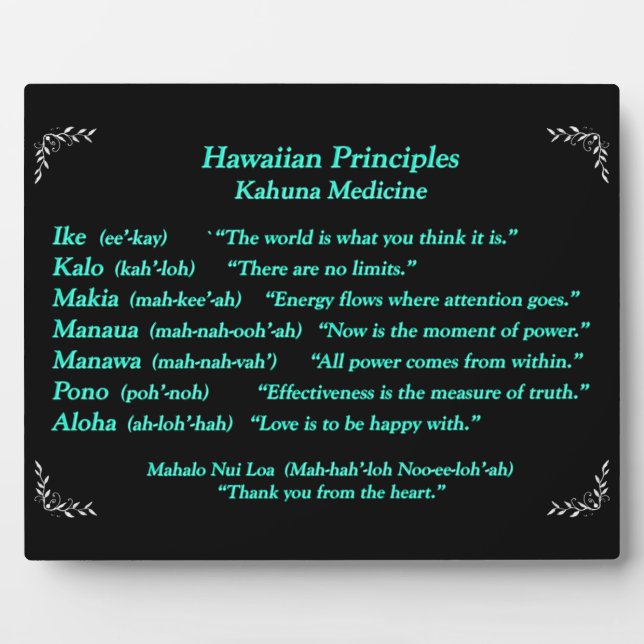 Hawaiian quotes Plaque (Front)