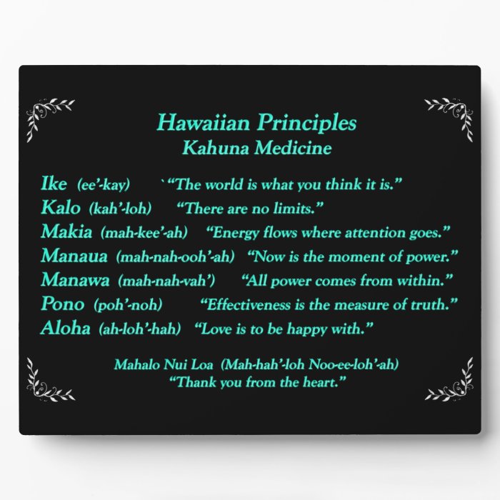 Hawaiian quotes Plaque