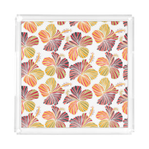 Hawaiian Radiance: Tropical Plant Elegance. Acrylic Tray