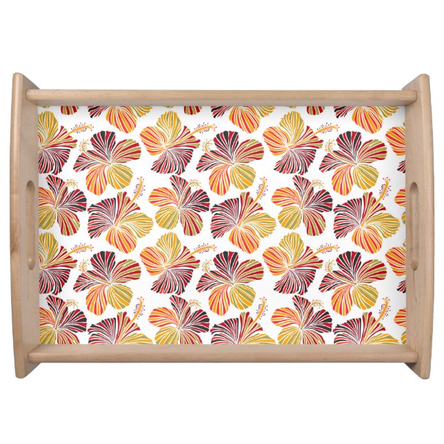 Hawaiian Radiance: Tropical Plant Elegance. Serving Tray (Front)