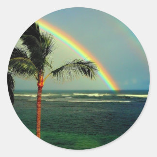 Hawaiian Rainbow Classic Round Sticker