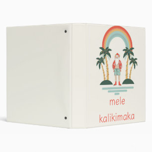 Hawaiian/Rainbow/Palms Santa 3 Ring Binder