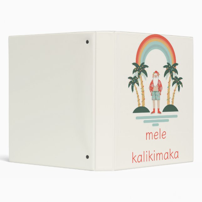 Hawaiian/Rainbow/Palms Santa 3 Ring Binder (Background)
