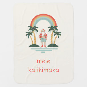 Hawaiian/Rainbow/Palms Santa Baby Blanket