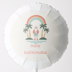 Hawaiian/Rainbow/Palms Santa Balloon