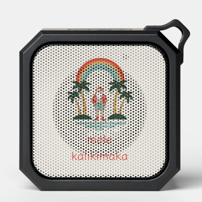 Hawaiian/Rainbow/Palms Santa Bluetooth Speaker (Front)