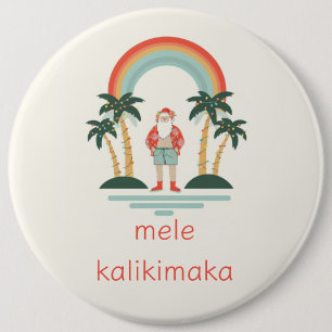 Hawaiian/Rainbow/Palms Santa Button