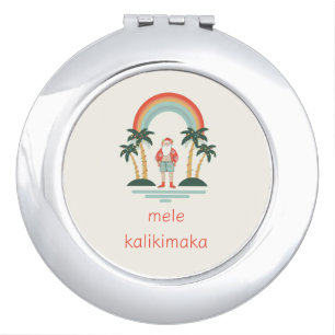 Hawaiian/Rainbow/Palms Santa Compact Mirror