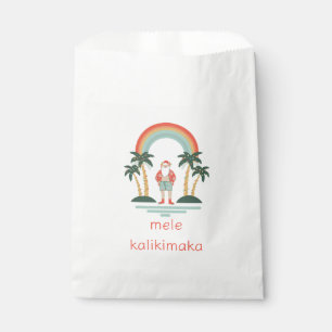 Hawaiian/Rainbow/Palms Santa Favor Bag