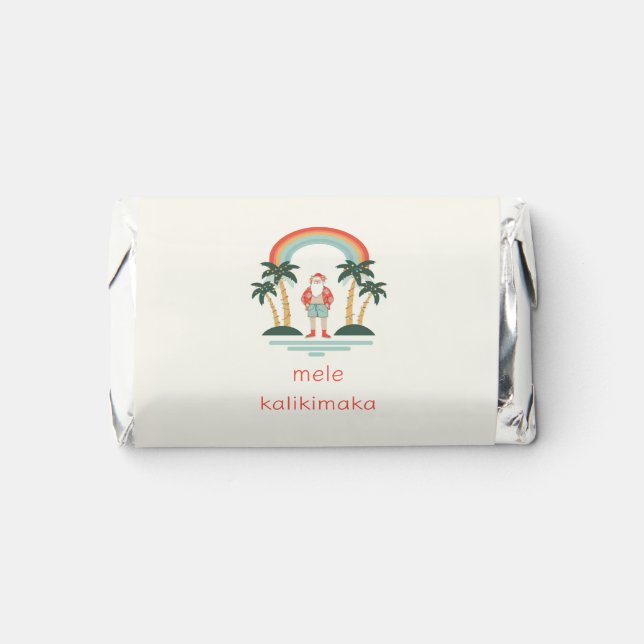 Hawaiian/Rainbow/Palms Santa Hershey's Miniatures (Front)