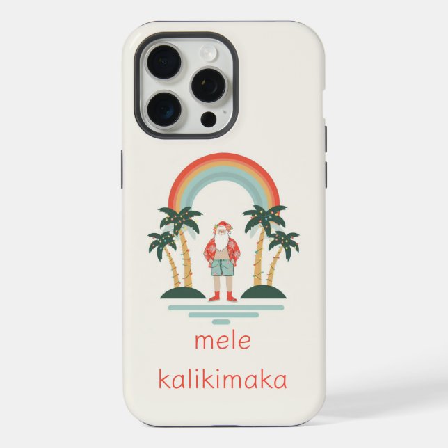 Hawaiian/Rainbow/Palms Santa iPhone Case (Back)