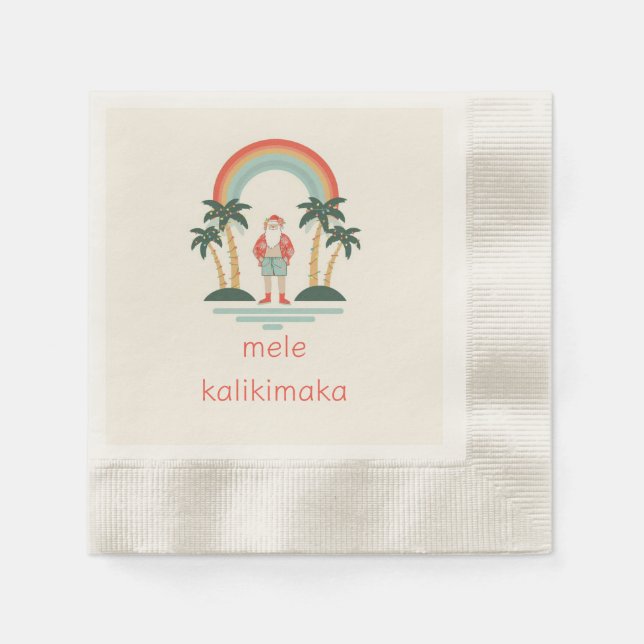 Hawaiian/Rainbow/Palms Santa Napkins (Front)