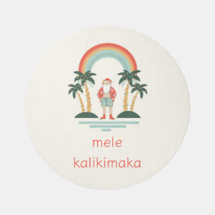 Hawaiian/Rainbow/Palms Santa Outdoor Rug