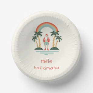 Hawaiian/Rainbow/Palms Santa Paper Bowls