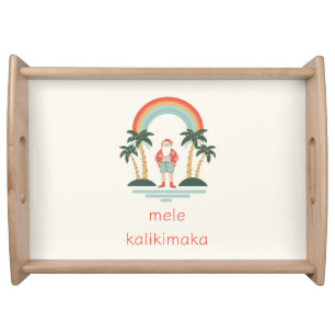 Hawaiian/Rainbow/Palms Santa Serving Tray