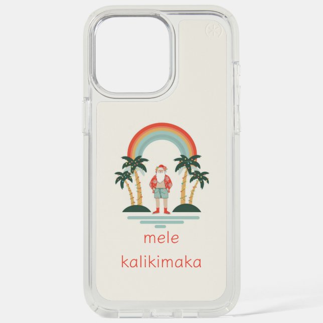 Hawaiian/Rainbow/Palms Santa Speck iPhone Case (Front)