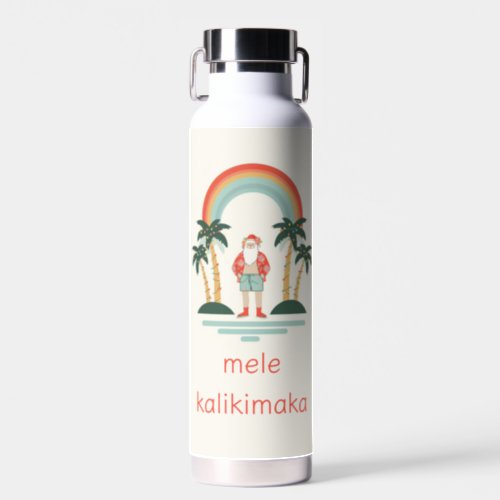 HawaiianRainbowPalms Santa Water Bottle
