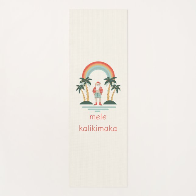 Hawaiian/Rainbow/Palms Santa Yoga Mat (Front)
