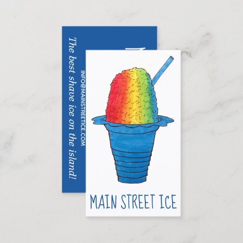Hawaiian Rainbow Shave Ice Frozen Dessert Hawaii Business Card