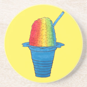 Hawaiian Rainbow Shave Ice Frozen Dessert Hawaii Coaster