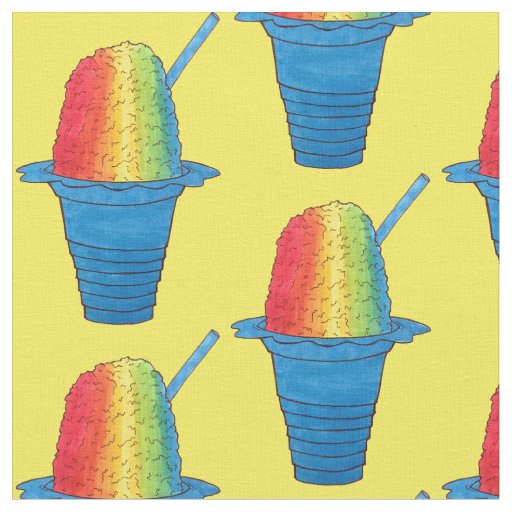 Hawaiian Rainbow Shave Ice Frozen Dessert Hawaii Fabric