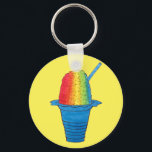 Hawaiian Rainbow Shave Ice Frozen Dessert Hawaii Keychain<br><div class="desc">Design features an original marker illustration of a traditional Hawaiian shave ice, with a rainbow of colors and a scoop of adzuki bean paste on the bottom. A popular dessert in Hawaii, ideal for any foodie who loves the islands and Hawaiian cuisine. This design is also available on other products....</div>