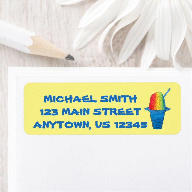 Hawaiian Rainbow Shave Ice Frozen Dessert Hawaii Label (Insitu)