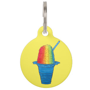 Hawaiian Rainbow Shave Ice Frozen Dessert Hawaii Pet ID Tag