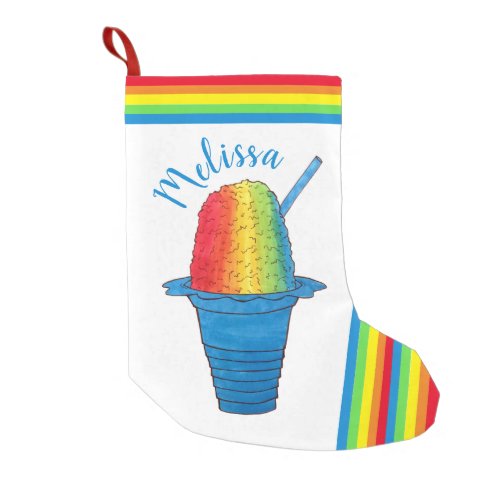 Hawaiian Rainbow Shave Ice Frozen Dessert Hawaii Small Christmas Stocking