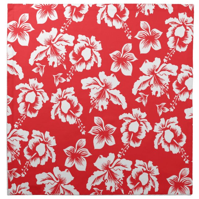 Hawaiian Red Flowers Napkin (Front)