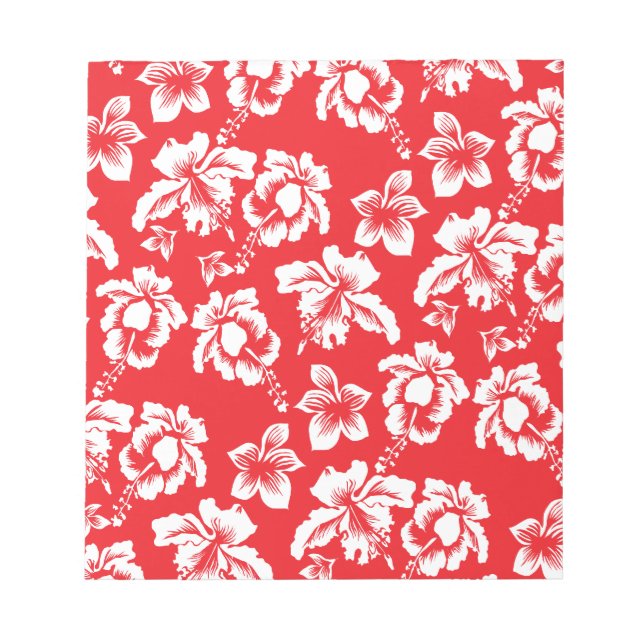 Hawaiian Red Flowers Notepad (Front)