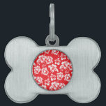 Hawaiian Red Flowers Pet Tag<br><div class="desc">Hawaiian Red Flowers - Hibiscus</div>