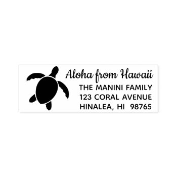 Hawaiian Return Address Stamp Honu Sea Turtle by alinaspencil at Zazzle