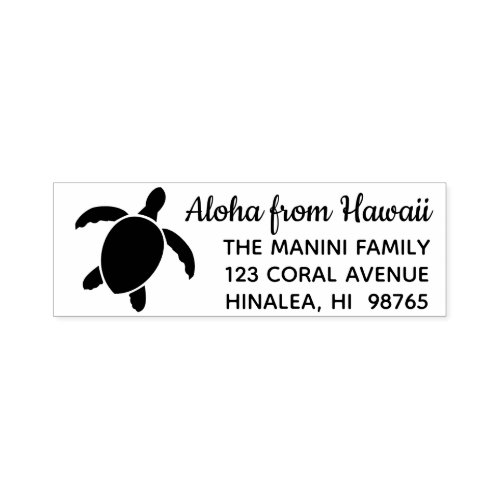 Hawaiian Return Address Stamp Honu Sea Turtle