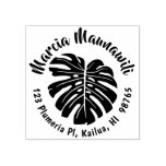 Hawaiian Return Address Stamp Monstera Circle Name at Zazzle