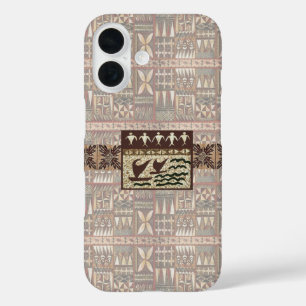 Hawaiian Sailing Canoe and Tapa Phone Case