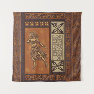 Hawaiian - Samoan Hula Tapa Board Print Tapestry