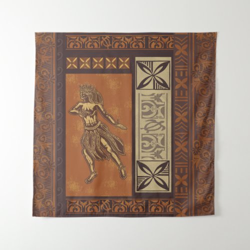 Hawaiian _ Samoan Hula Tapa Board Print Tapestry