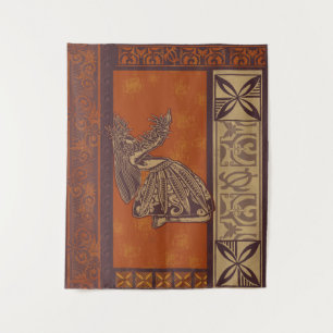 Hawaiian - Samoan - Polynesian Hula Dancer Tapestry