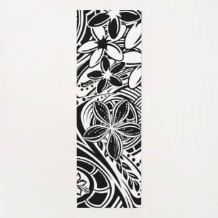 Hawaiian - Samoan - Polynesian Tribal Black Design Yoga Mat